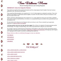 Free Patterns Menu: Period Clothing Patterns and Cutting Diagram