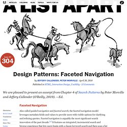 Design Patterns: Faceted Navigation
