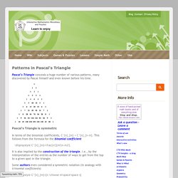 Patterns in Pascal's Triangle