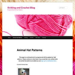 Crochet Animal Hats - Free Patterns