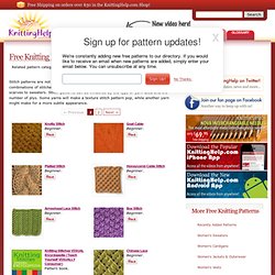Free Stitch Patterns Knitting Patterns