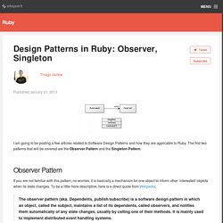Design Patterns in Ruby: Observer, Singleton