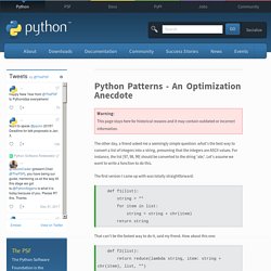Patterns - An Optimization Anecdote