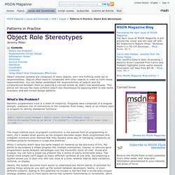 Object Role Stereotypes