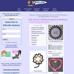 Over 300 Free Tatting Patterns and Projects, How To Tatting Guides, Charts and More at AllCrafts!