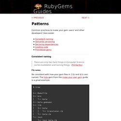 Patterns - RubyGems Guides