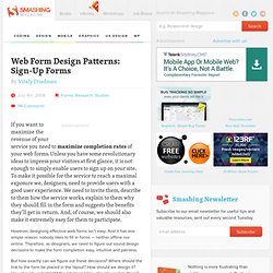 Web Form Design Patterns: Sign-Up Forms - Smashing Magazine