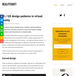 UI / UX design patterns in virtual reality — RealityShift