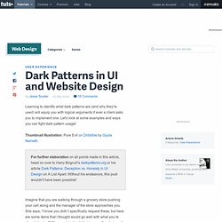 Dark Patterns in UI and Website Design