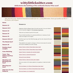 Season 12 Doctor Who Scarf Knit Patterns in Various Yarns