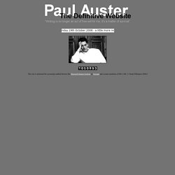 Paul Auster - Definitive Website