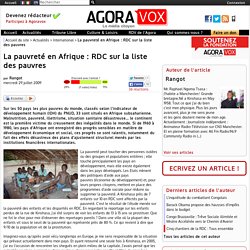 La pauvreté en Afrique : RDC sur la liste des pauvres