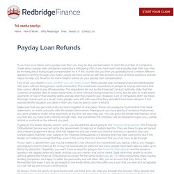 Payday Loan Refunds