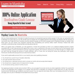 Payday Loans in Manitoba – Instant Cash with No Credit Check Loans Online