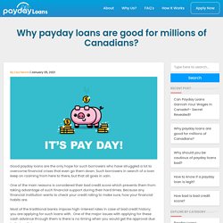 Why payday loans are good for millions of Canadians?
