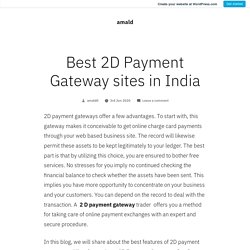 Best 2D Payment Gateway sites in India – amald