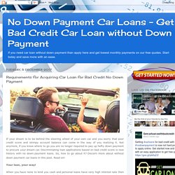 Get car loan for bad credit no down payment