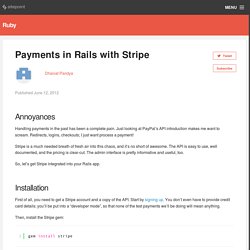 Payments in Rails with Stripe