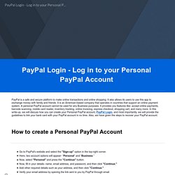 PayPal Login - Log in to your Personal PayPal Account