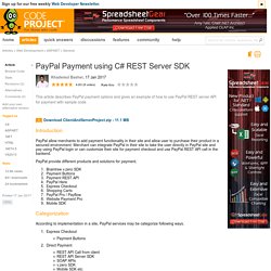 PayPal Payment using C# REST Server SDK - CodeProject