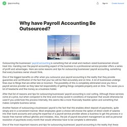 Why have Payroll Accounting Be Outsourced?