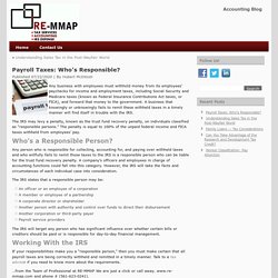 Payroll Taxes: Who's Responsible?