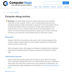 PC Computer Debug Routines