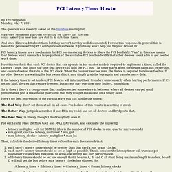 PCI Latency Timer Howto