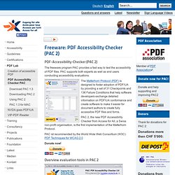 Access for All – Swiss foundation for accessible technologies - Freeware: PDF Accessibility Checker (PAC)