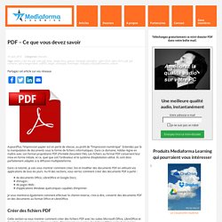 PDF - Ce que vous devez savoir
