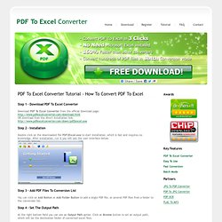 PDF To Excel Converter - Tutorial - How To Use