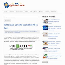 Pdf to Excel: Convertir mes fichiers Pdf en Excel ~ Applications du Net