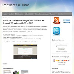 PDF2DOC : un service en ligne pour convertir les fichiers PDF au format DOC et PNG
