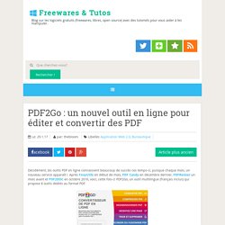 un nouvel outil en ligne pour éditer et convertir des PDF