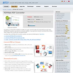 PDFMate Convertisseur Gratuit- convertir PDF en EPUB, Texte, Image, HTML et SWF.