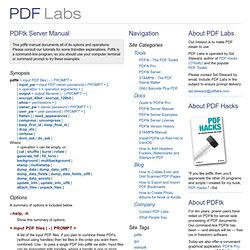 Pdftk Man Page