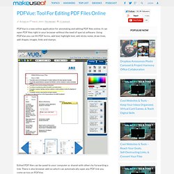 PDFVue: Tool For Editing PDF Files Online