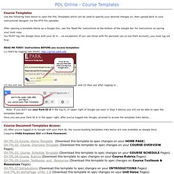 PDL Online - Course Templates