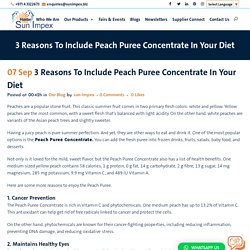 Peach Puree Concentrate Suppliers - Sun Impex