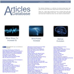 The PeakGenius.com Articles Database