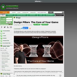 Max Pears's Blog - Design Pillars  The Core of Your Game