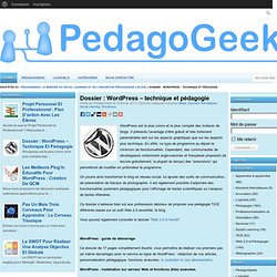 Dossier : Wordpress – technique et pédagogie