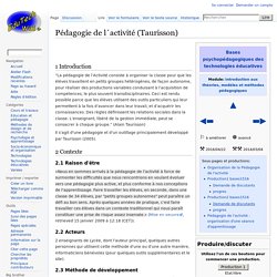 Pédagogie de l´activité (Taurisson) — EduTech Wiki