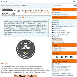 Projet « Échecs et Maths » 2019-2020 - Pédagogie - Direction des services dép...