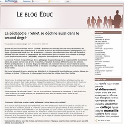 La pédagogie Freinet se décline aussi dans le second degré - Le blog Educ