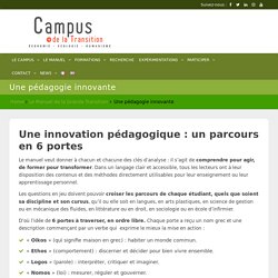 Une pédagogie innovante – Campus de la Transition