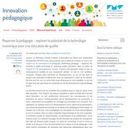 Repenser la pédagogie – explorer le potentiel de la technologie numérique pour une éducation de qualité