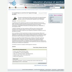 éducation physique et sportive - Le numérique au service de l'apprentissage en EPS