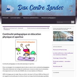 Continuité pédagogique en éducation physique et sportive – Circonscription de Dax Centre Landes