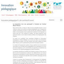Innovation pédagogique.fr, site contributif ouvert
